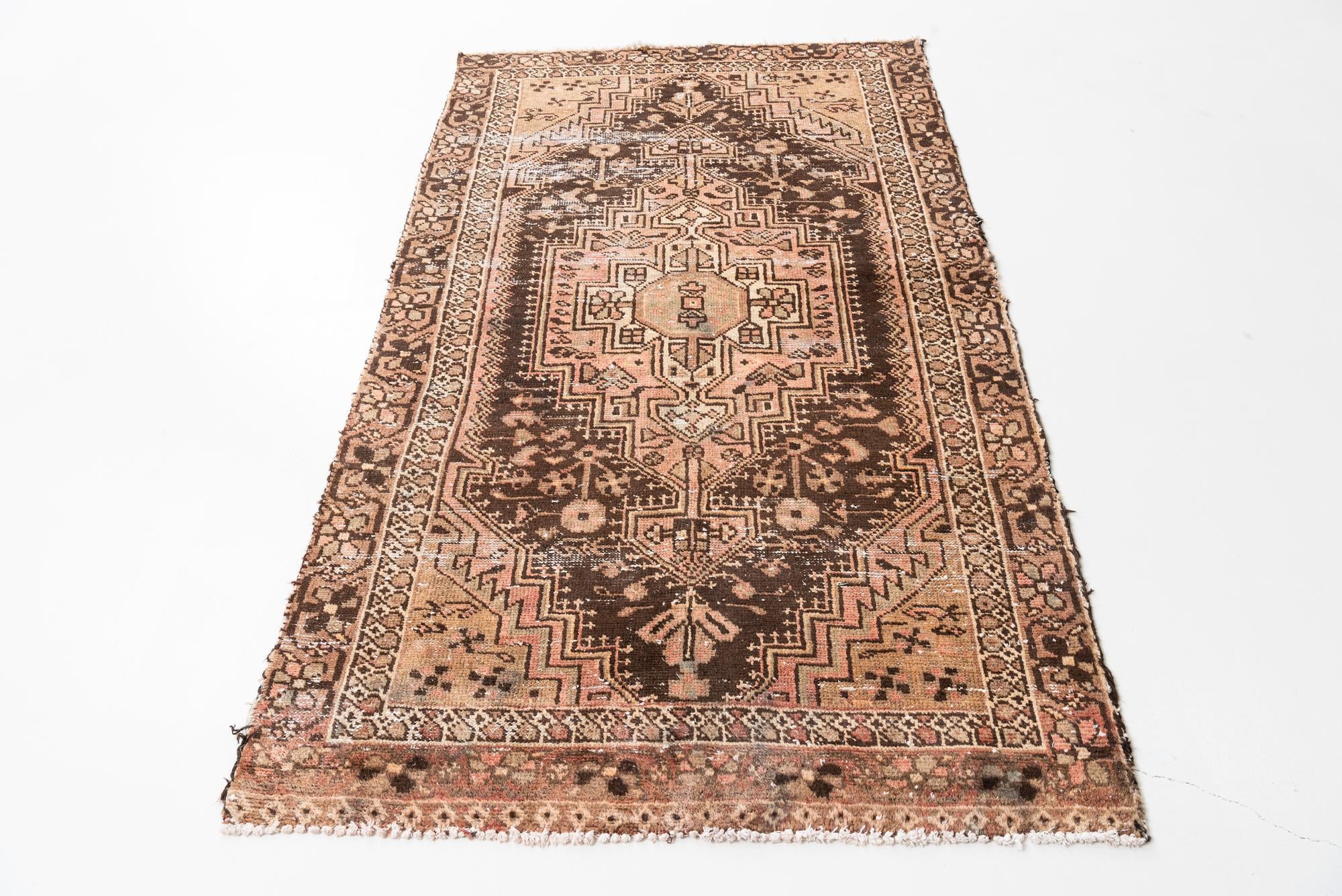 4' x 6' 8 Hand Knotted Ultra Vintage Persian Wool Rug
