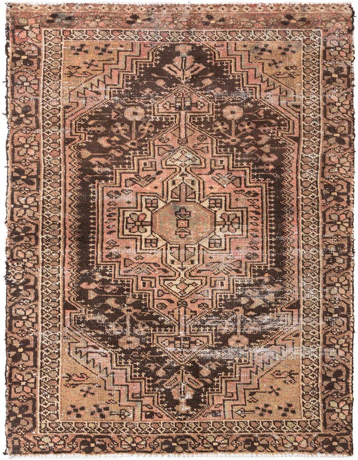 Detail image of 4' x 6' 8 Hand Knotted Ultra Vintage Persian Wool Rug