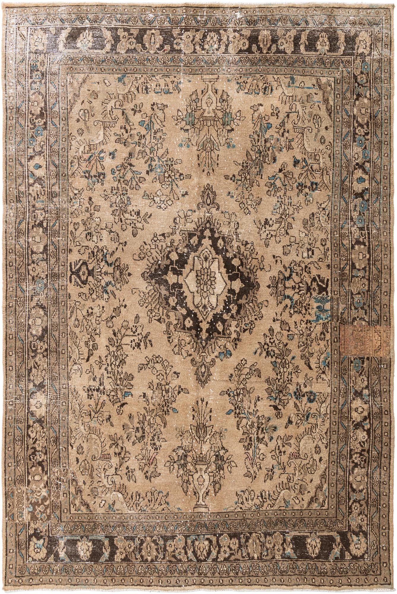7' 2 x 10' 7 Hand Knotted Ultra Vintage Persian Wool Rug