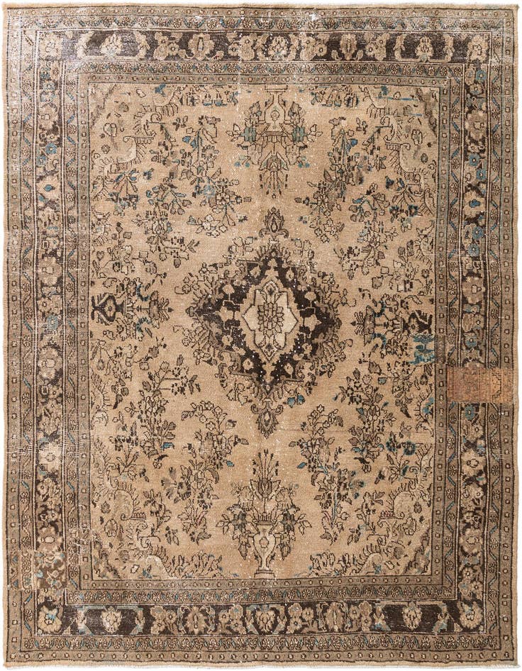 Detail image of 7' 2 x 10' 7 Hand Knotted Ultra Vintage Persian Wool Rug