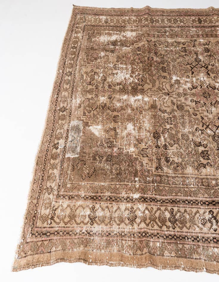 Detail image of 6' 9 x 10' 1  Hand Knotted Ultra Vintage Persian Wool Rug