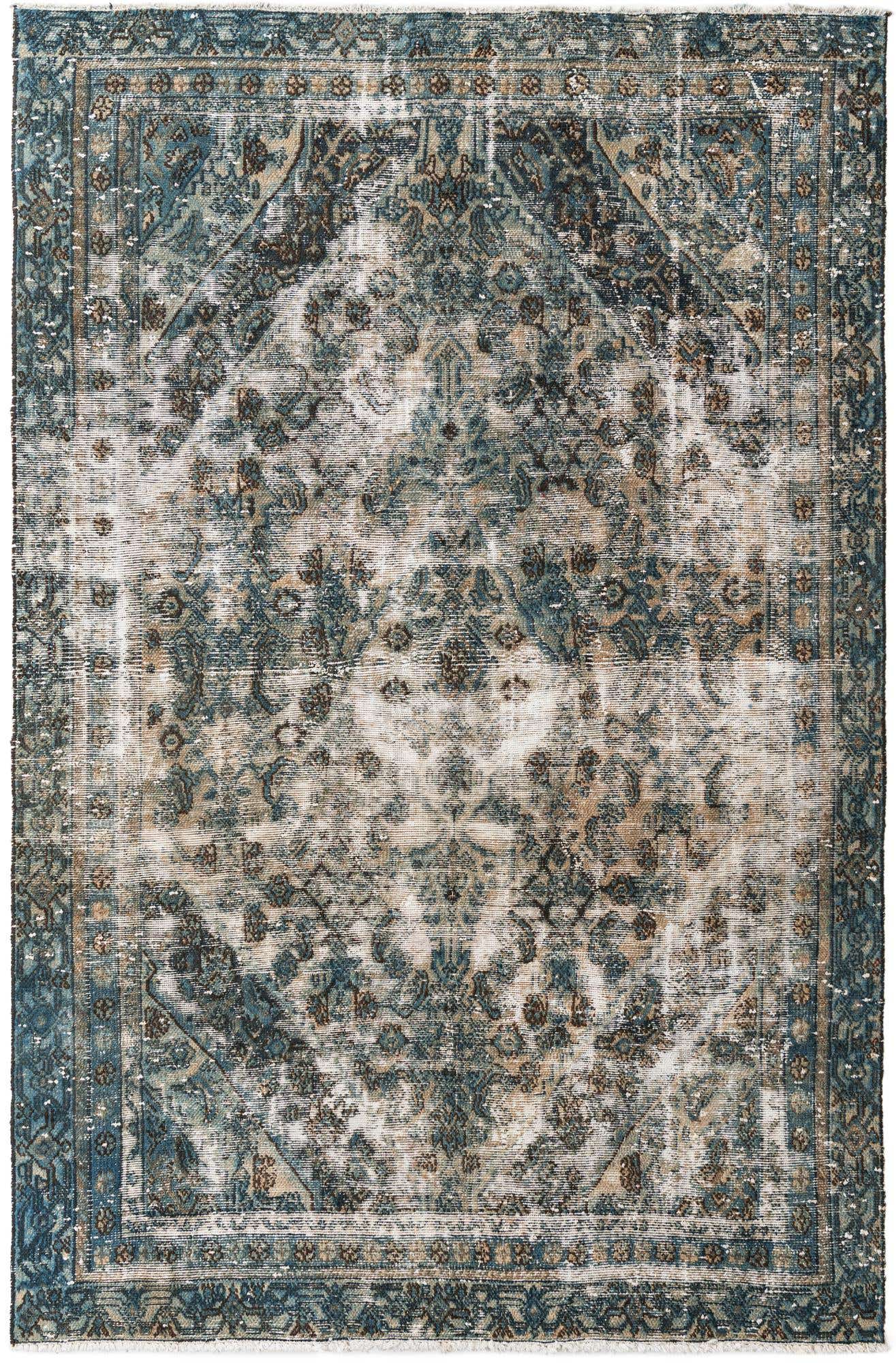 6' x 9' Hand Knotted Ultra Vintage Persian Wool Rug