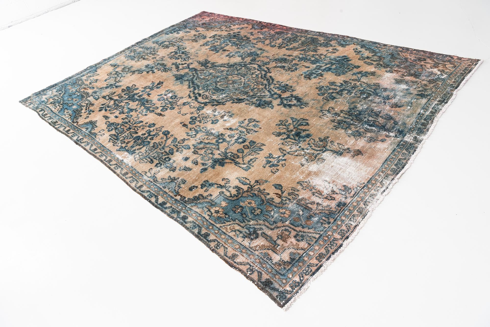 7' 2 x 9' 6 Hand Knotted Ultra Vintage Persian Wool Rug