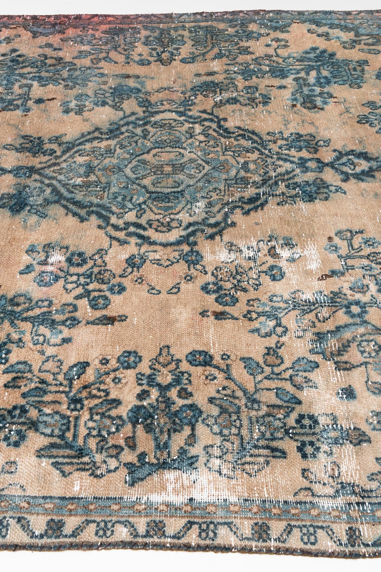 7' 2 x 9' 6 Hand Knotted Ultra Vintage Persian Wool Rug