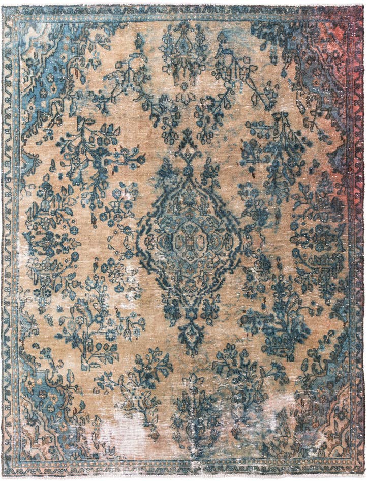 Detail image of 7' 2 x 9' 6 Hand Knotted Ultra Vintage Persian Wool Rug