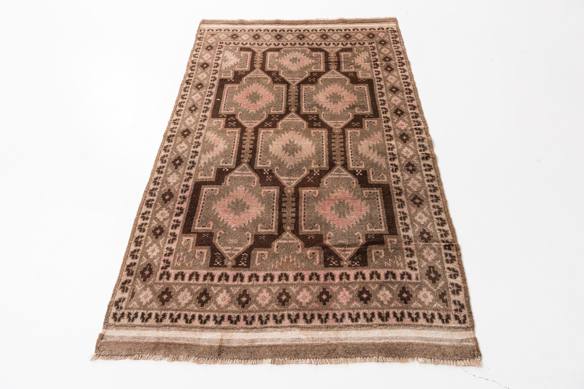 3' 8 x 6' 4 Hand Knotted Ultra Vintage Persian Wool Rug