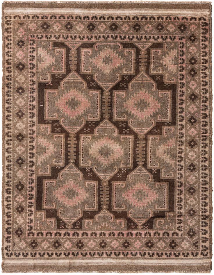 Detail image of 3' 8 x 6' 4 Hand Knotted Ultra Vintage Persian Wool Rug