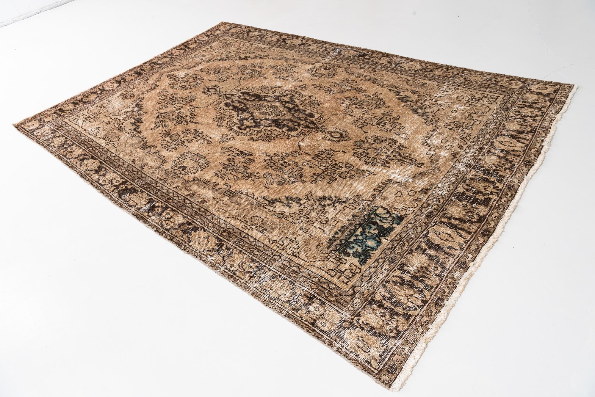 6' 8 x 9' 7 Hand Knotted Ultra Vintage Persian Wool Rug