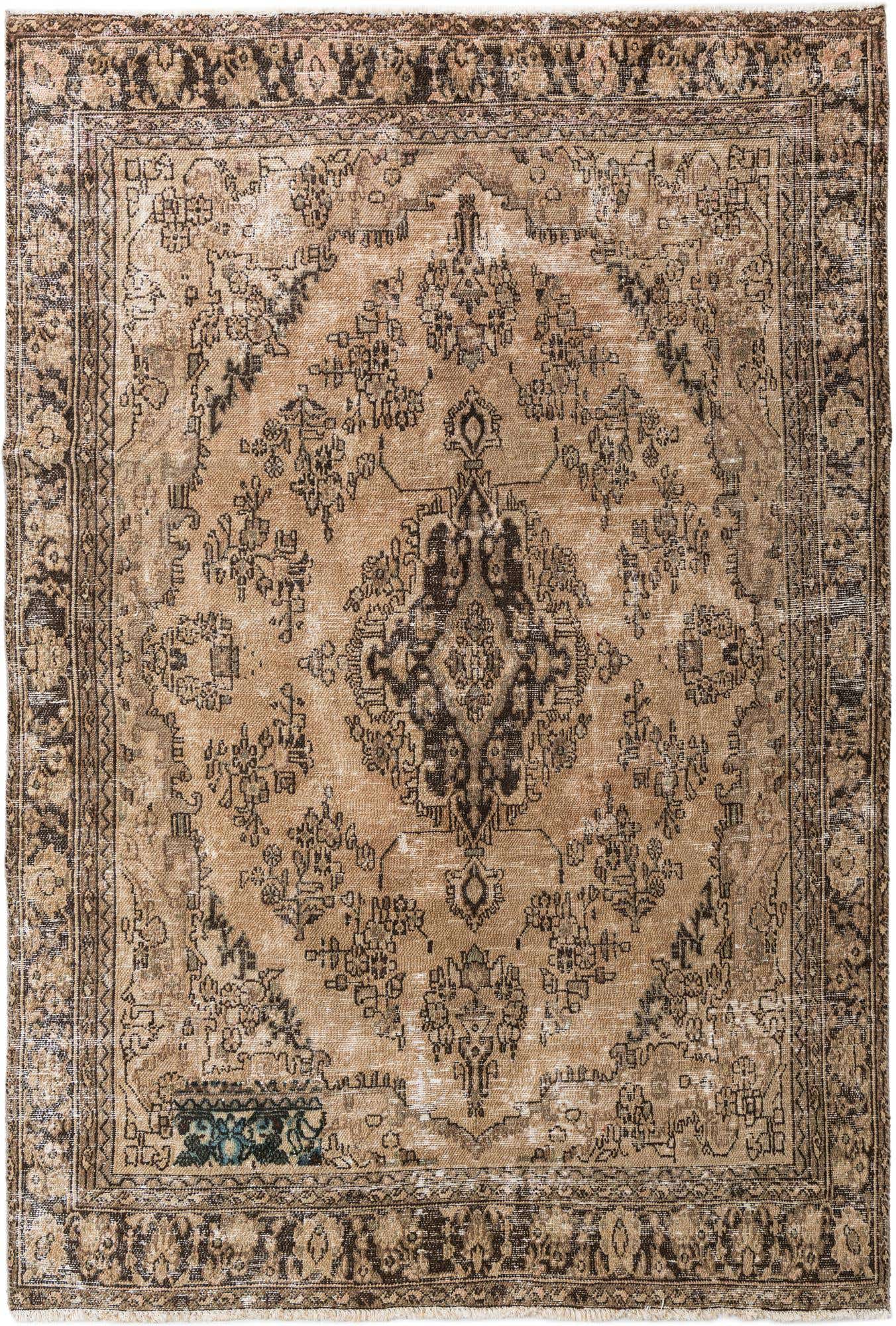 6' 8 x 9' 7 Hand Knotted Ultra Vintage Persian Wool Rug