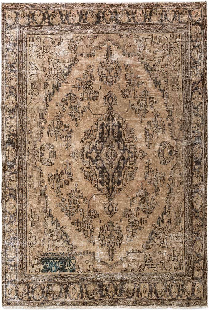 6' 8 x 9' 7 Hand Knotted Ultra Vintage Persian Wool Rug