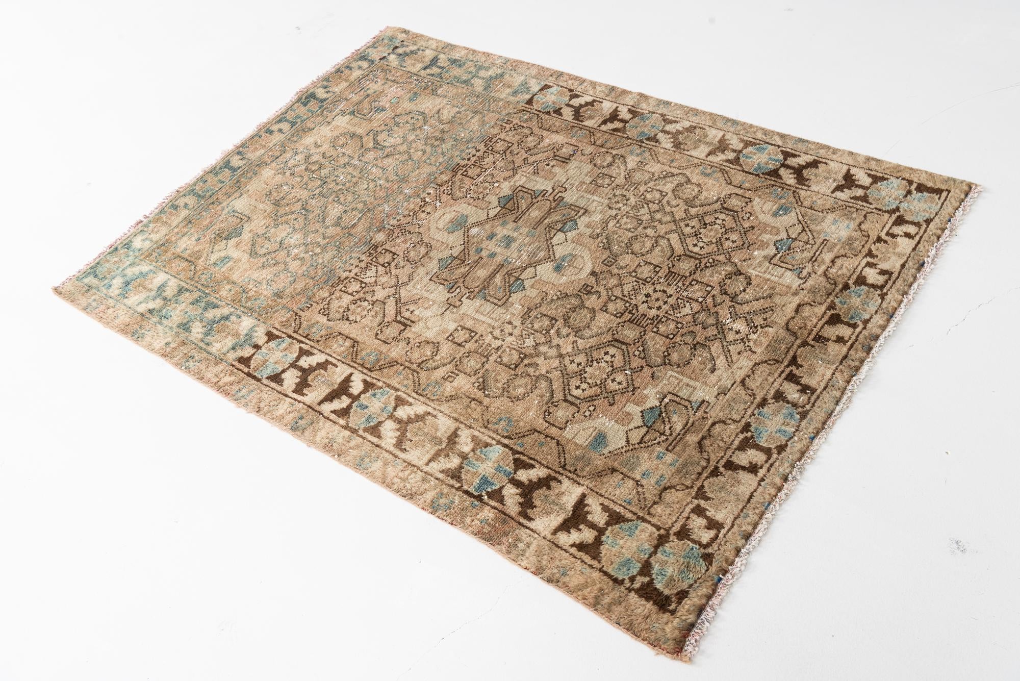 110cm x 140cm anudado a mano Ultra Vintage Alfombra Persa Lana