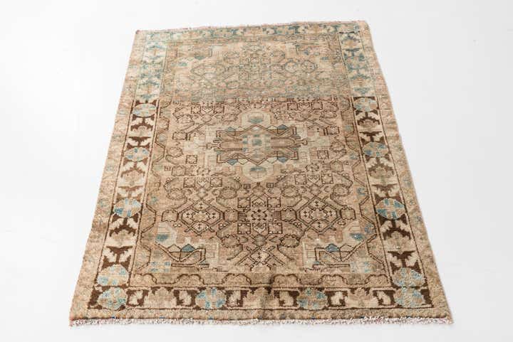 3' 7 x 4' 8 Hand Knotted Ultra Vintage Persian Wool Rug