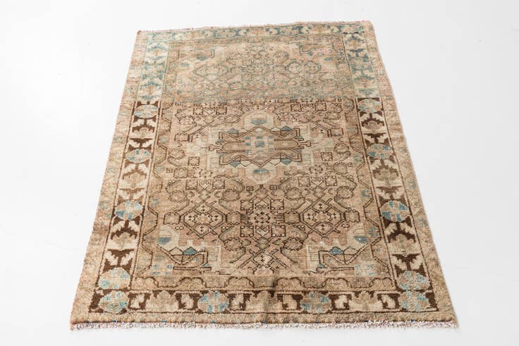Detail image of 110cm x 140cm anudado a mano Ultra Vintage Alfombra Persa Lana