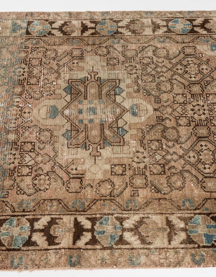 Detail image of 3' 7 x 4' 8  Hand Knotted Ultra Vintage Persian Wool Rug