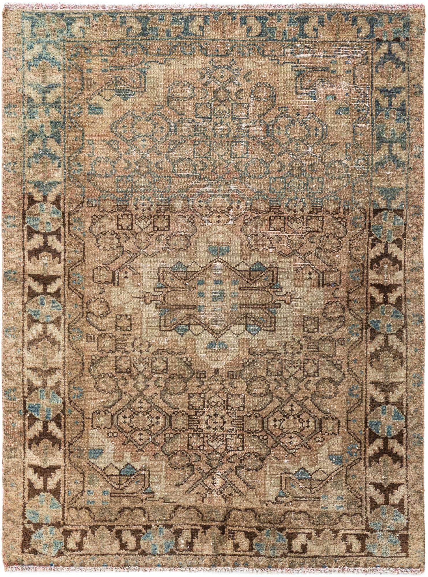 3' 7 x 4' 8 Hand Knotted Ultra Vintage Persian Wool Rug
