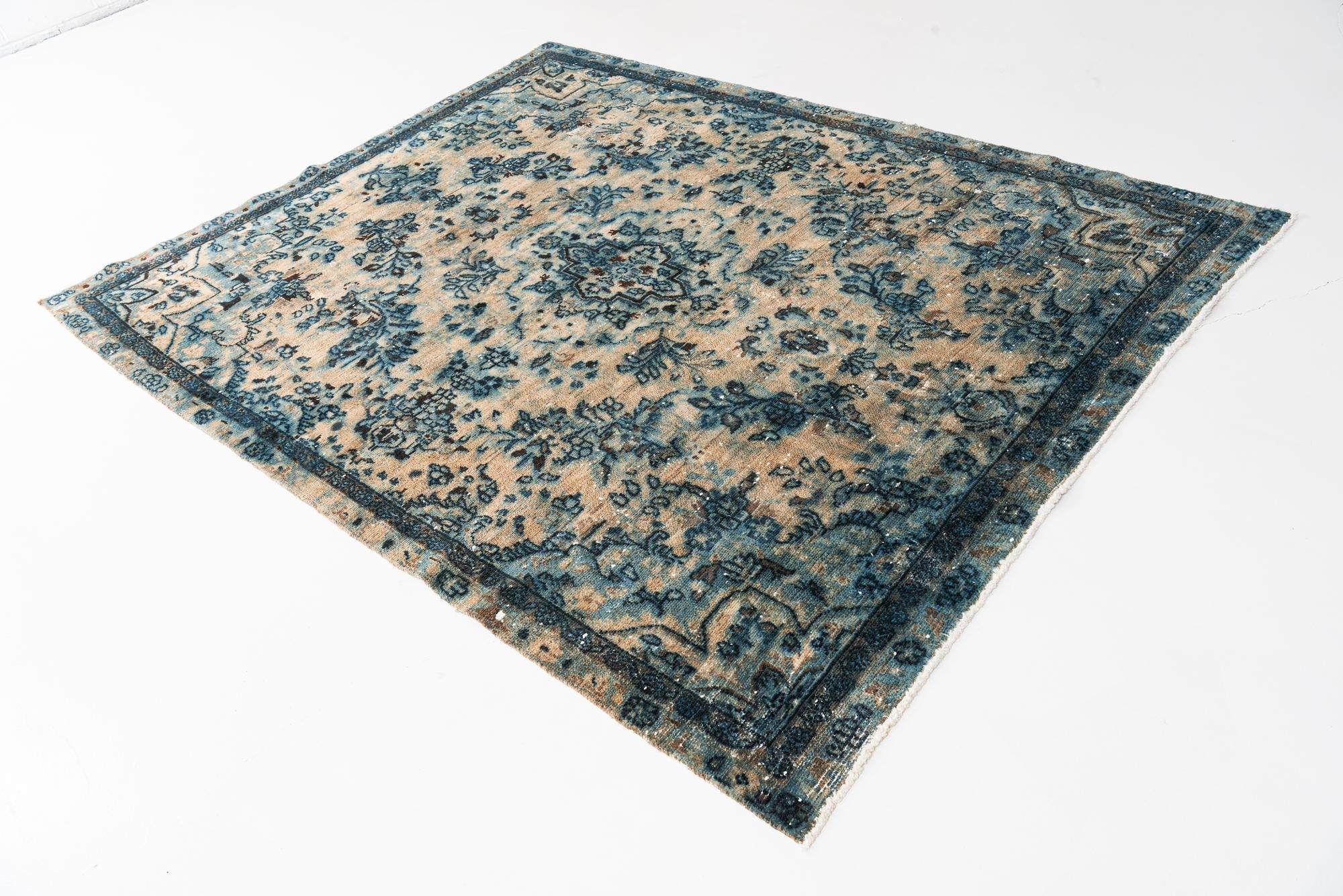 6' 4 x 8' 2 Hand Knotted Ultra Vintage Persian Wool Rug