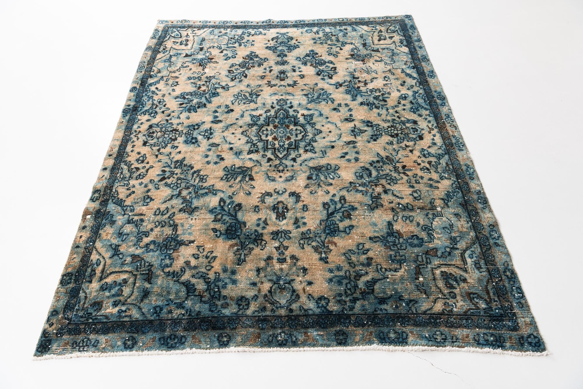 6' 4 x 8' 2 Hand Knotted Ultra Vintage Persian Wool Rug