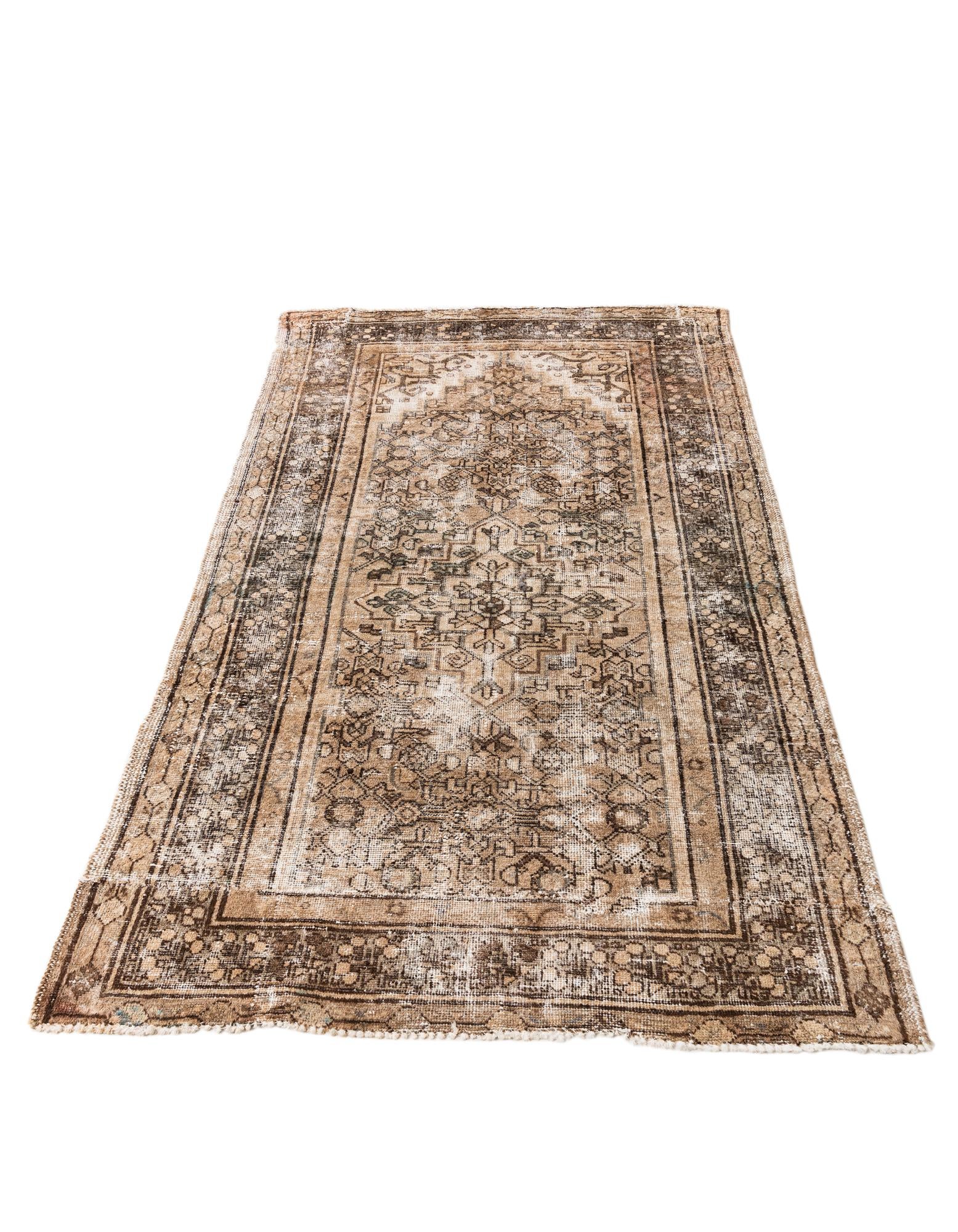 115cm x 190cm Hand Knotted Ultra Vintage Persian Wool Rug