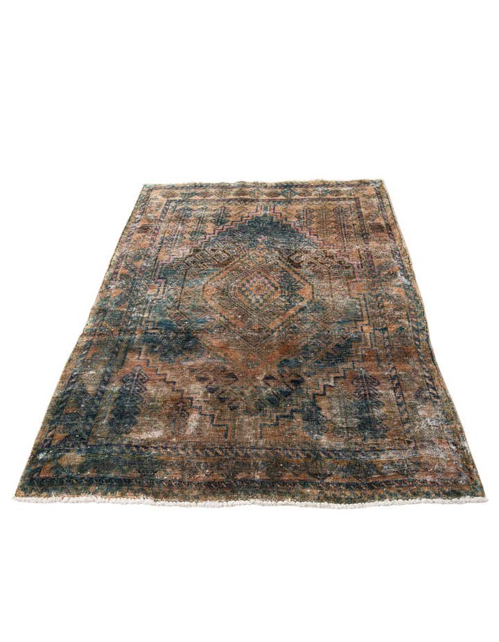 5' 1 x 6' 6 Hand Knotted Ultra Vintage Persian Wool Rug