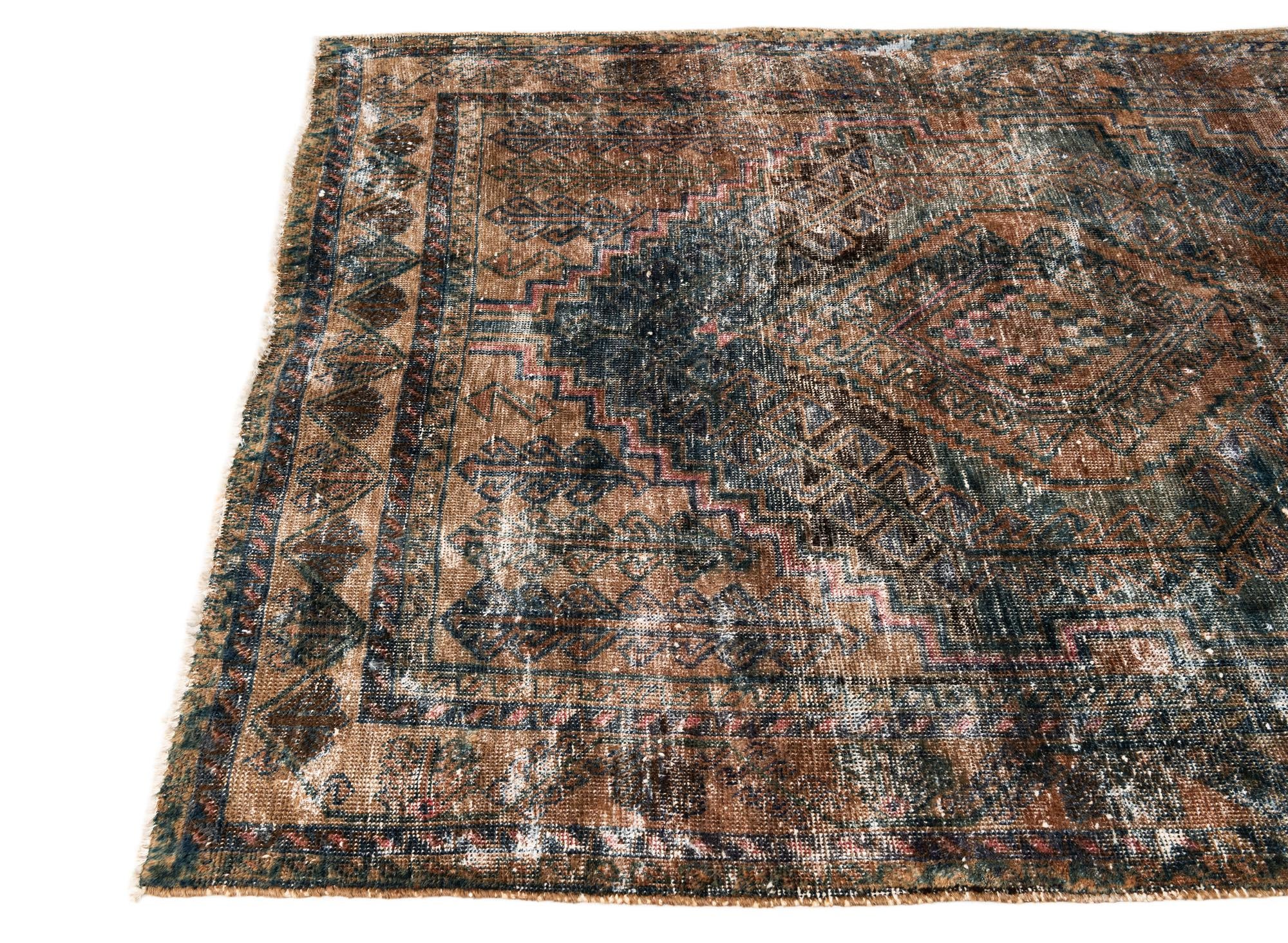 5' 1 x 6' 6 Hand Knotted Ultra Vintage Persian Wool Rug