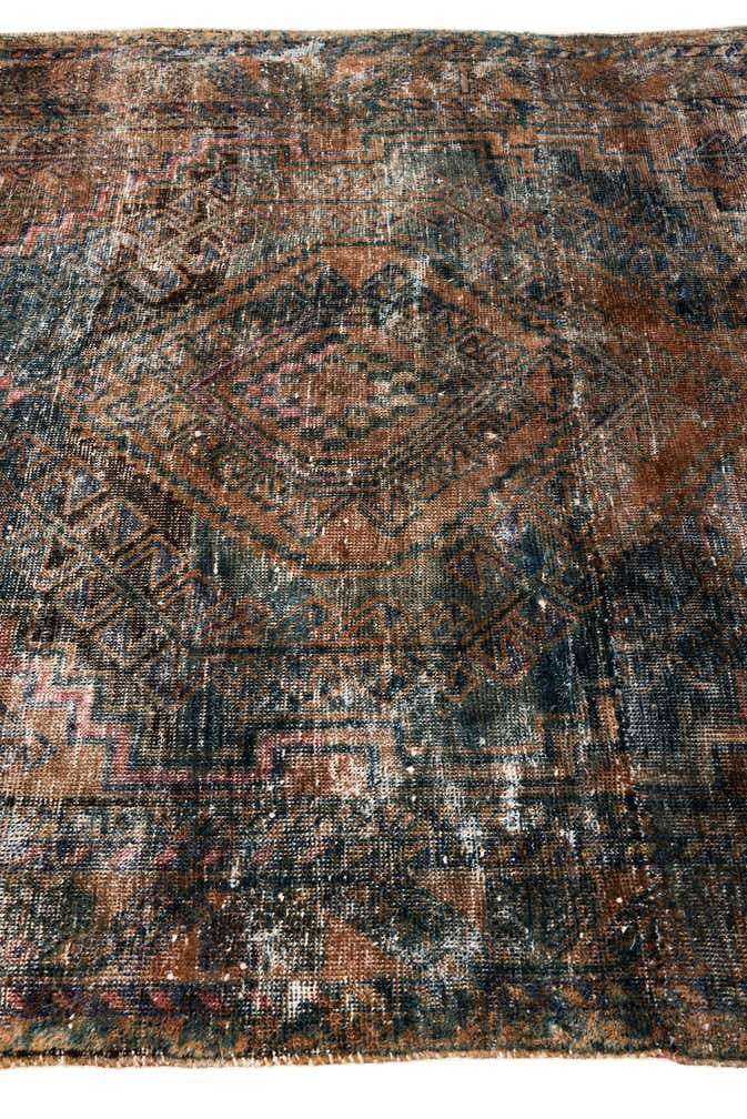 5' 1 x 6' 6 Hand Knotted Ultra Vintage Persian Wool Rug
