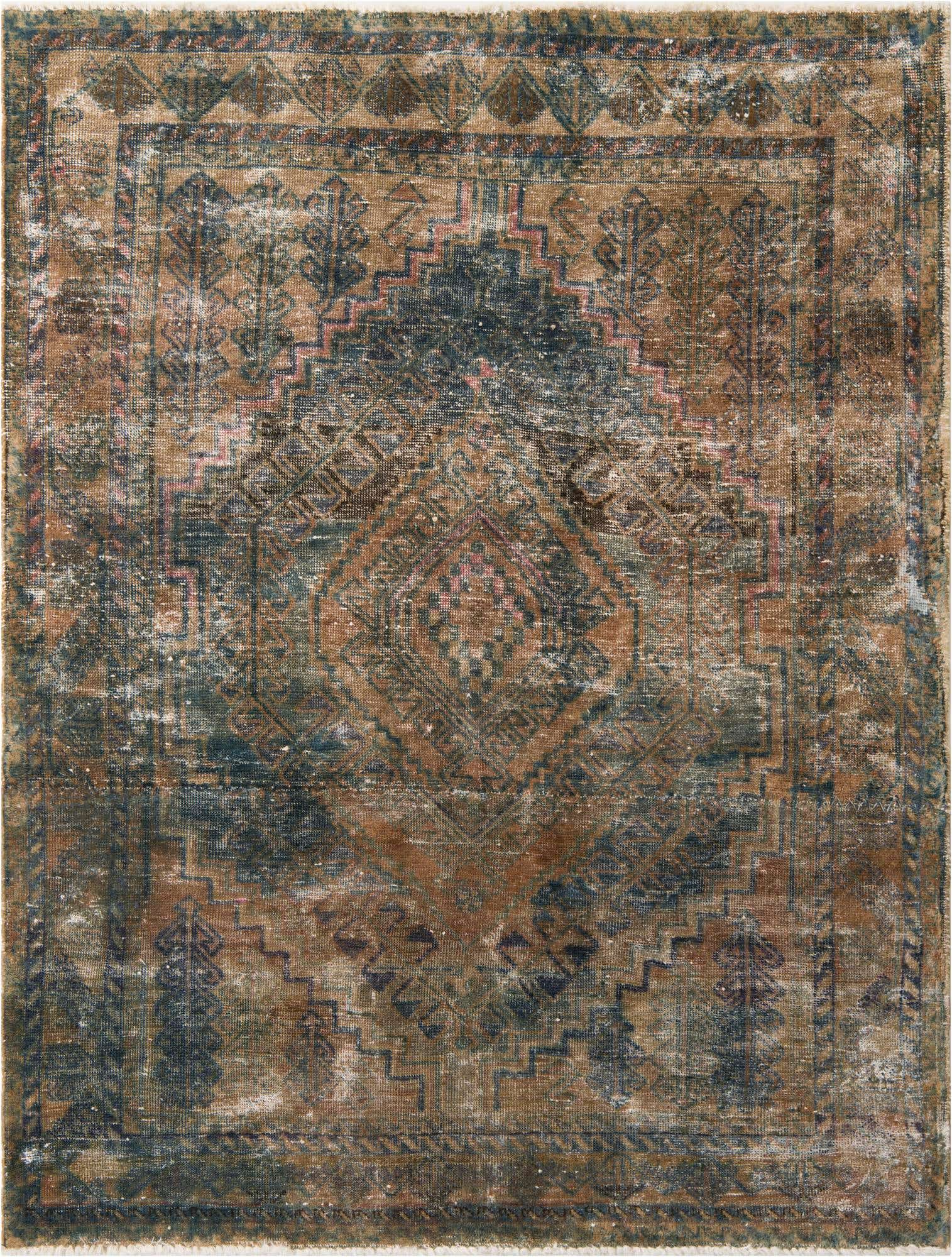 5' 1 x 6' 6 Hand Knotted Ultra Vintage Persian Wool Rug