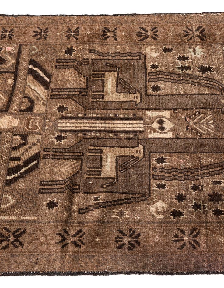 Detail image of 2' 9 x 4' 9  Hand Knotted Ultra Vintage Persian Wool Rug