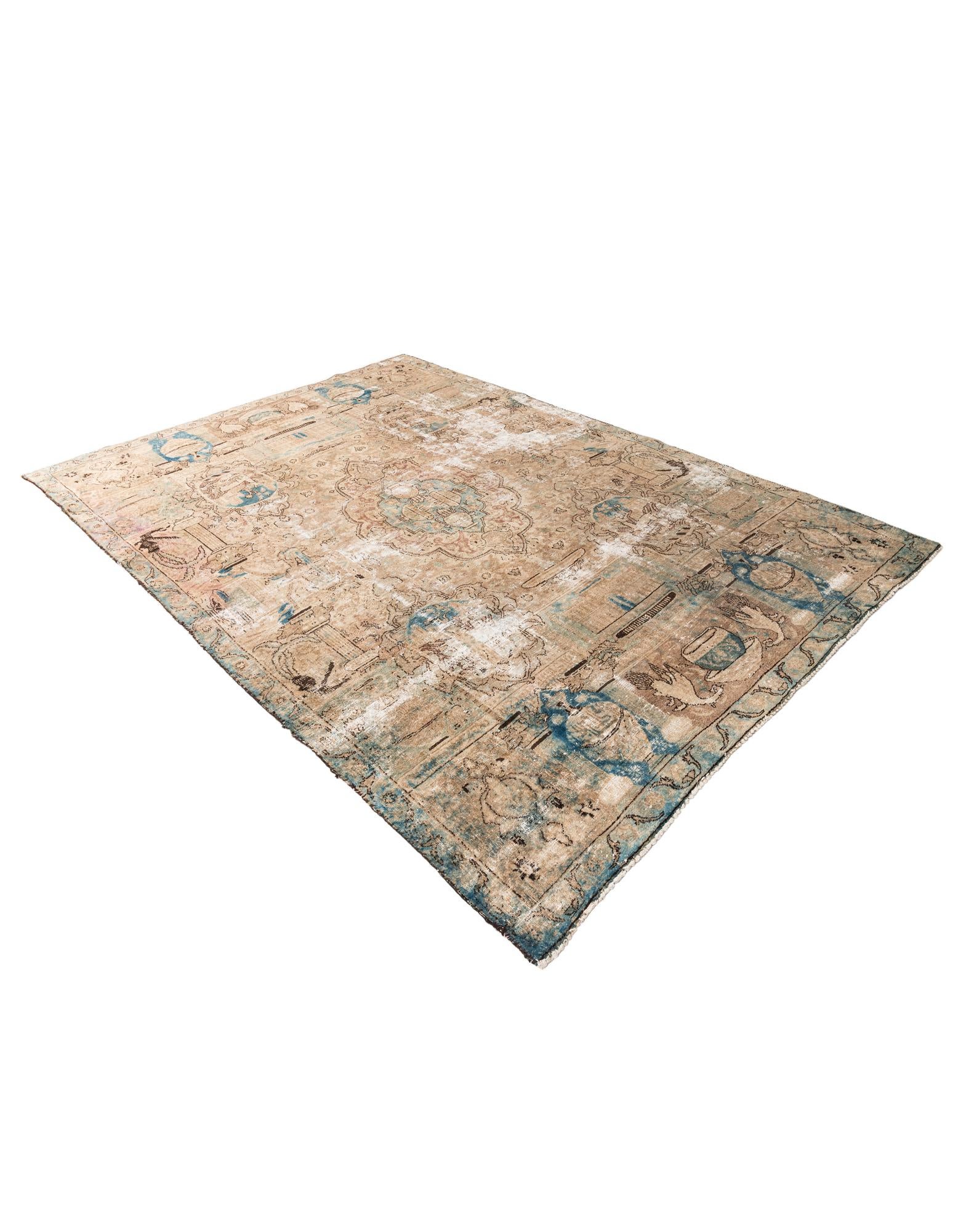 7' 2 x 10' Hand Knotted Ultra Vintage Persian Wool Rug