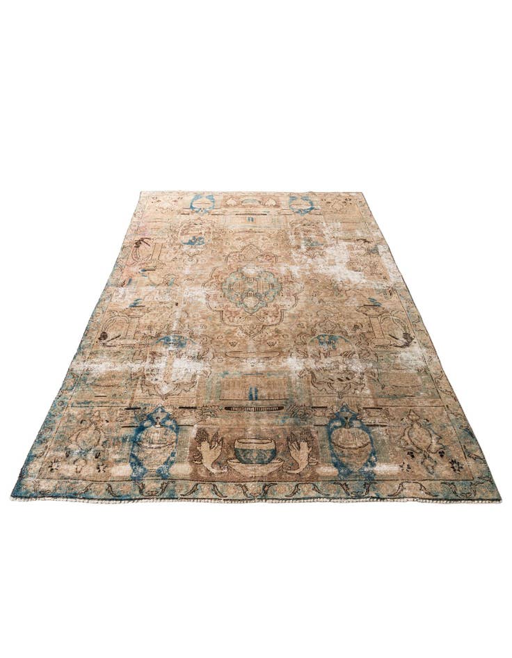 Detail image of 7' 2 x 10'  Hand Knotted Ultra Vintage Persian Wool Rug