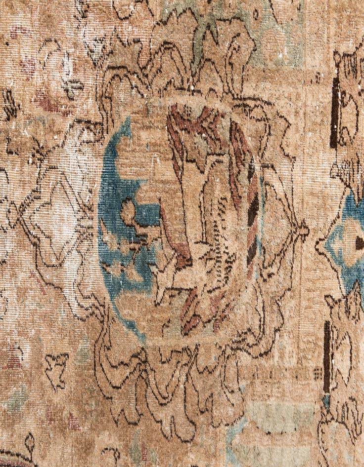 Detail image of 7' 2 x 10'  Hand Knotted Ultra Vintage Persian Wool Rug