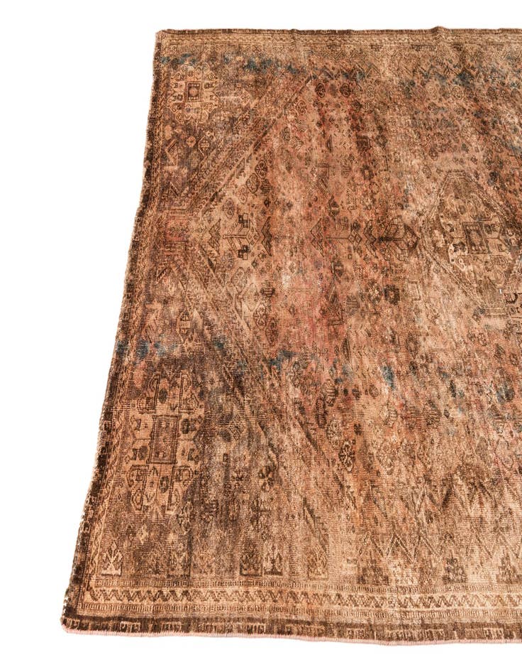 Detail image of 6' 5 x 9' 1  Hand Knotted Ultra Vintage Persian Wool Rug