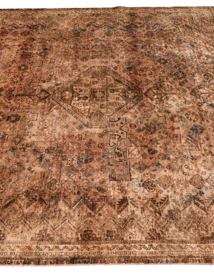 Detail image of 6' 5 x 9' 1  Hand Knotted Ultra Vintage Persian Wool Rug