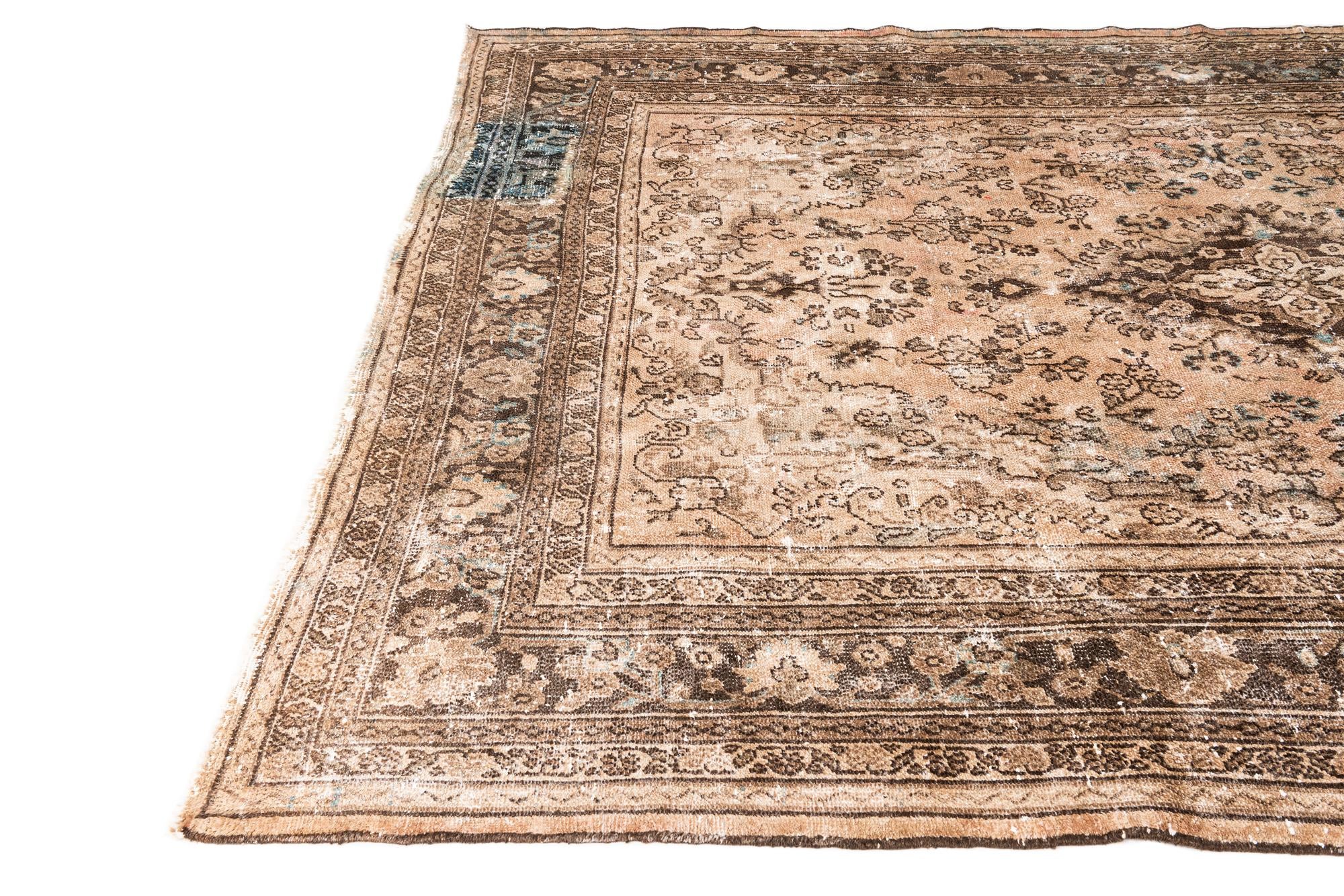 7' x 10' 6 Hand Knotted Ultra Vintage Persian Wool Rug