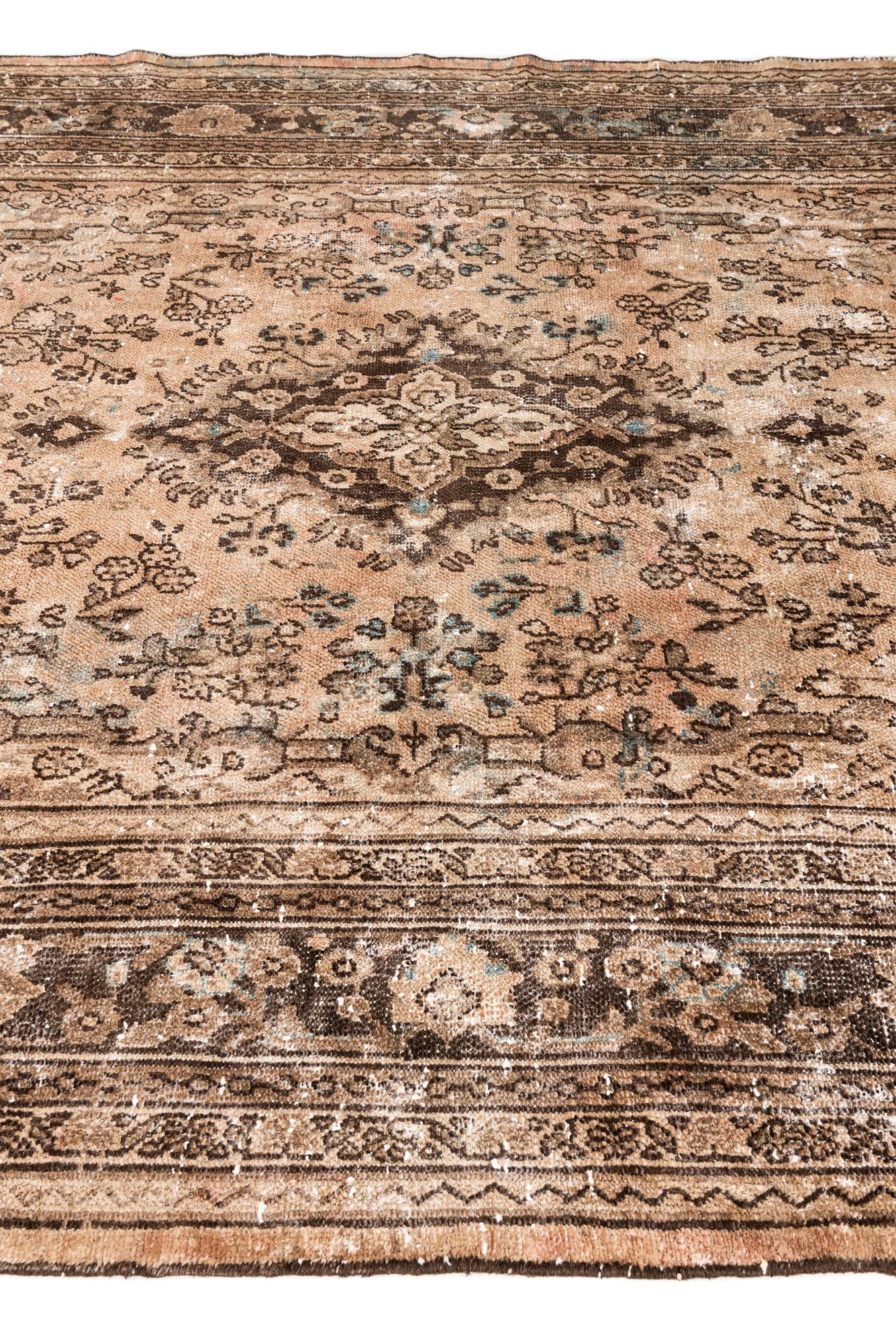 7' x 10' 6 Hand Knotted Ultra Vintage Persian Wool Rug