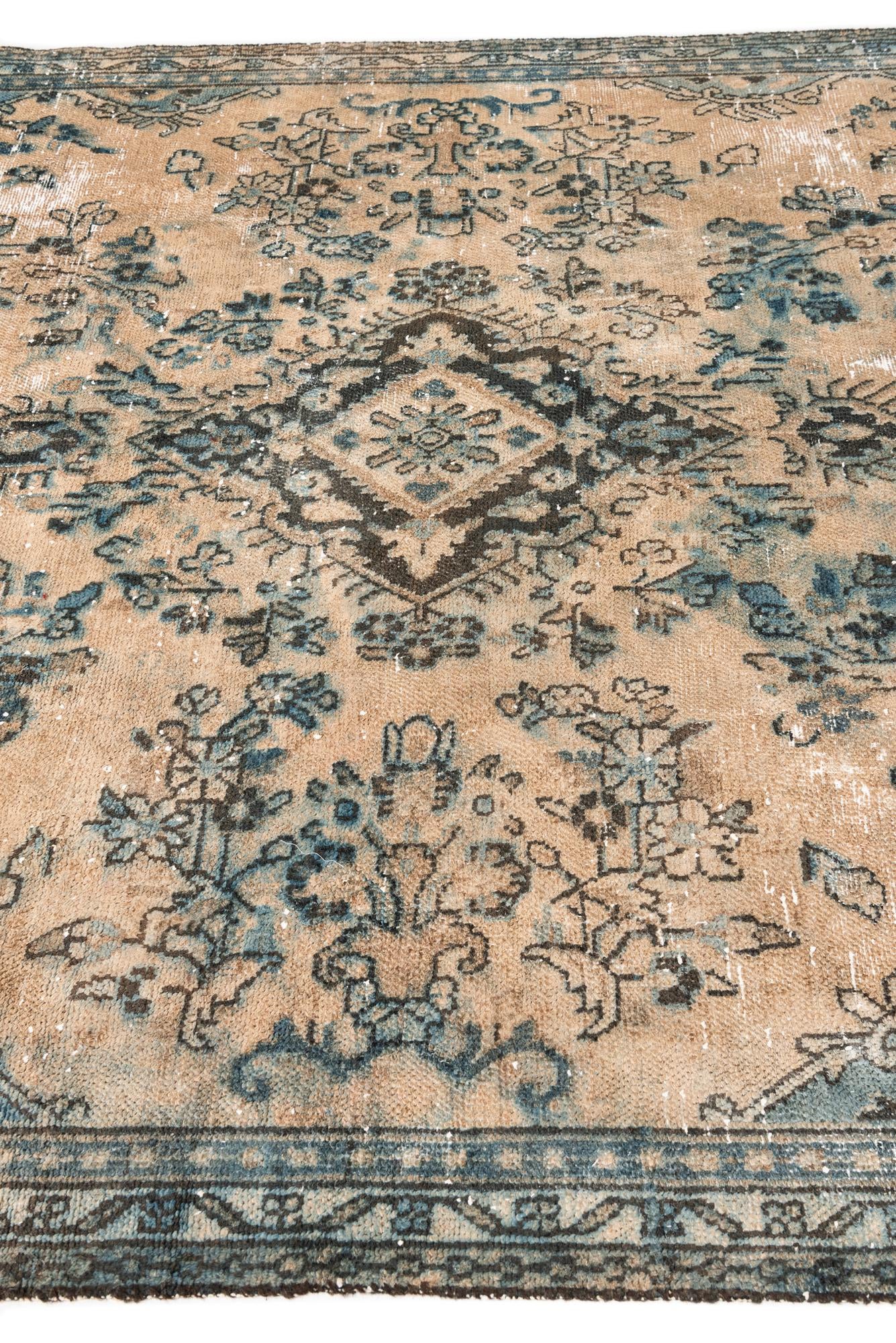 6' 6 x 9' 10 Hand Knotted Ultra Vintage Persian Wool Rug