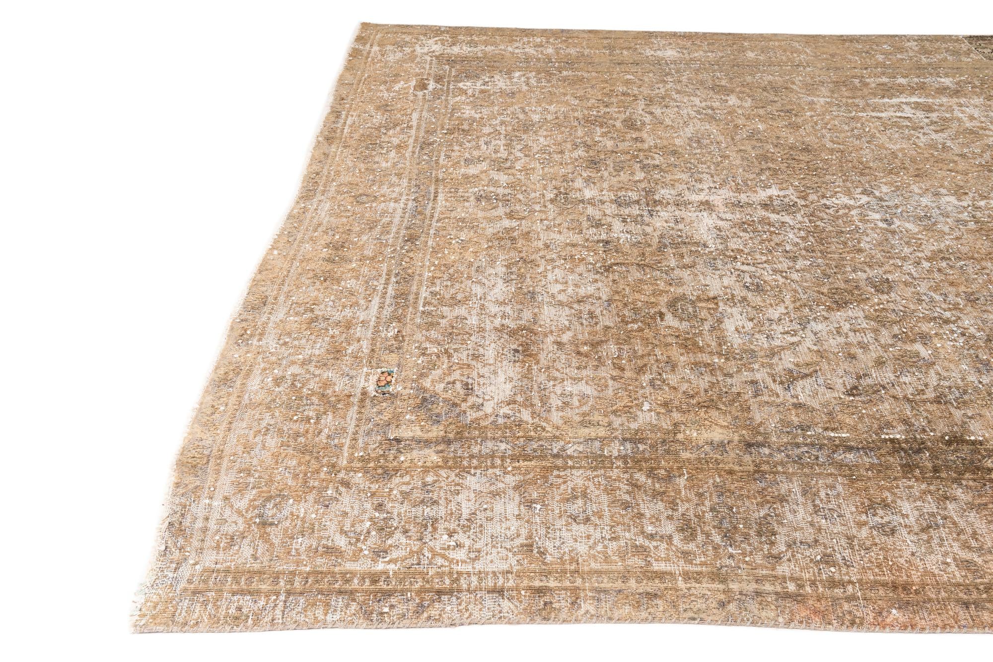 9' 2 x 12' 1 Hand Knotted Ultra Vintage Persian Wool Rug
