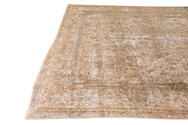 9' 2 x 12' 1 Hand Knotted Ultra Vintage Persian Wool Rug