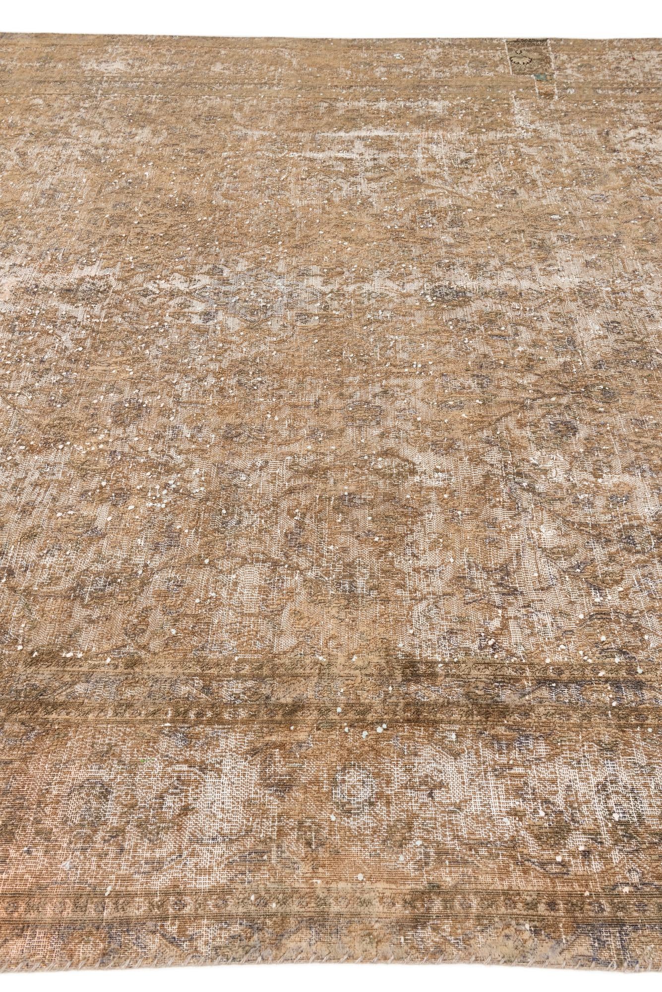 9' 2 x 12' 1 Hand Knotted Ultra Vintage Persian Wool Rug