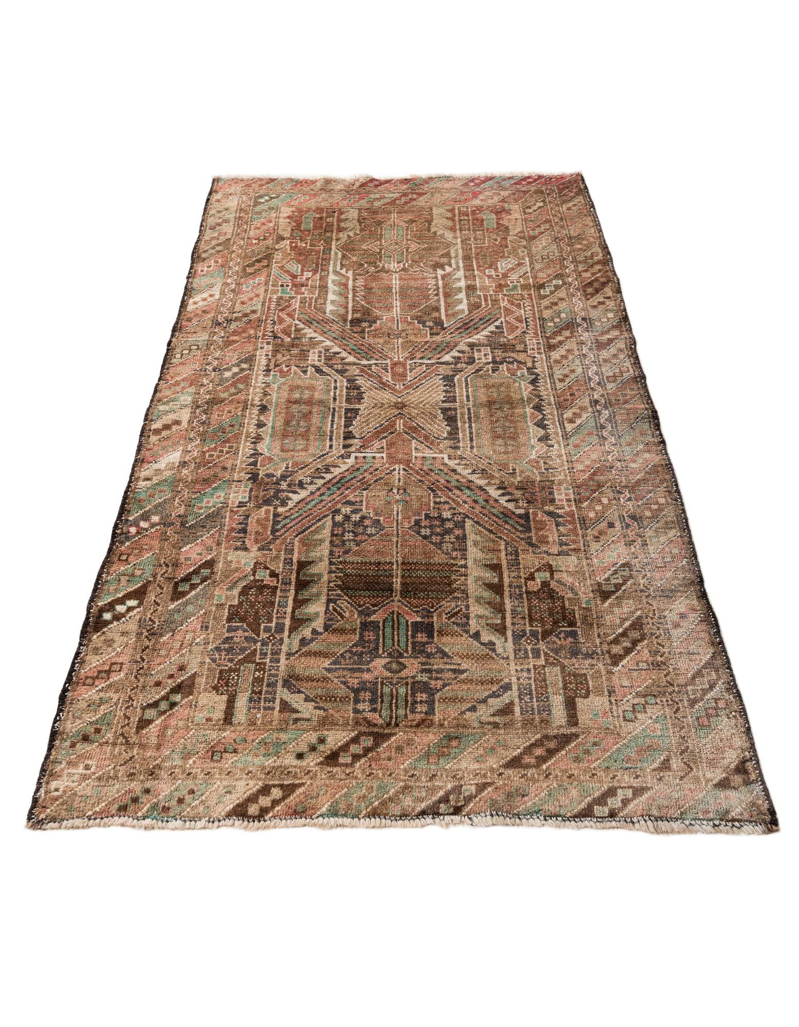 3' 6 x 6' 3 Hand Knotted Ultra Vintage Persian Wool Rug