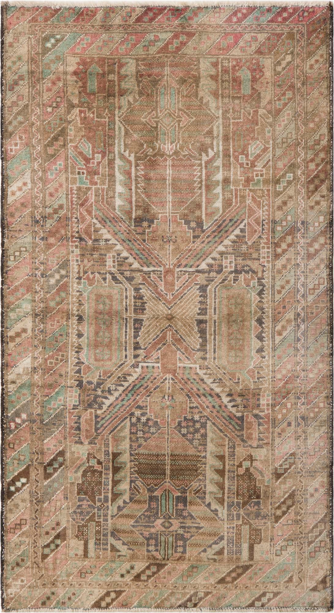 3' 6 x 6' 3 Hand Knotted Ultra Vintage Persian Wool Rug