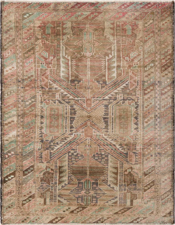 Detail image of 3' 6 x 6' 3 Hand Knotted Ultra Vintage Persian Wool Rug