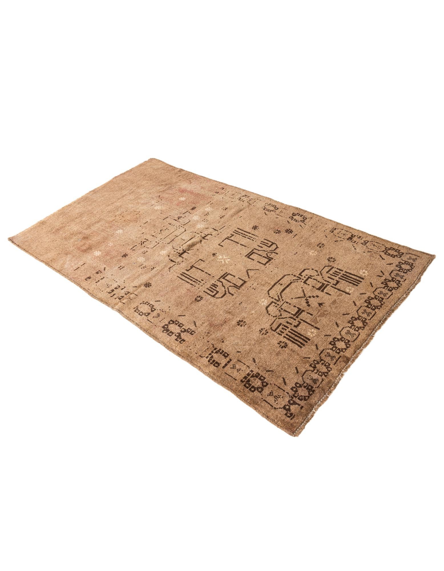 3' 6 x 6' 2 Hand Knotted Ultra Vintage Persian Wool Rug