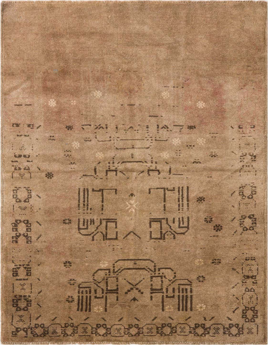 Primary image 3' 6 x 6' 2  Hand Knotted Ultra Vintage Persian Wool Rug