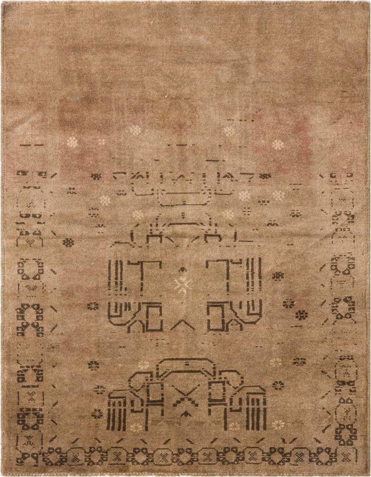 Detail image of 3' 6 x 6' 2 Hand Knotted Ultra Vintage Persian Wool Rug
