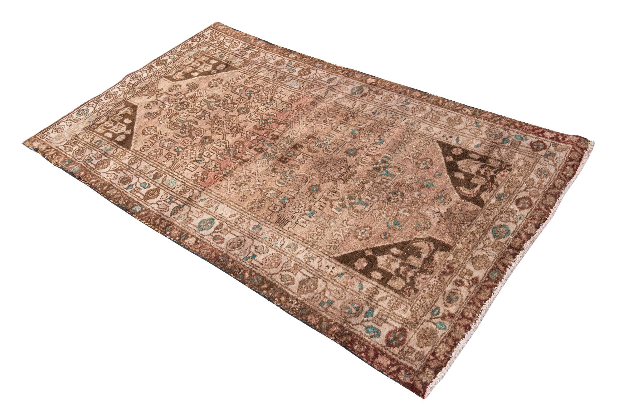 3' 4 x 5' 10 Hand Knotted Ultra Vintage Persian Wool Rug