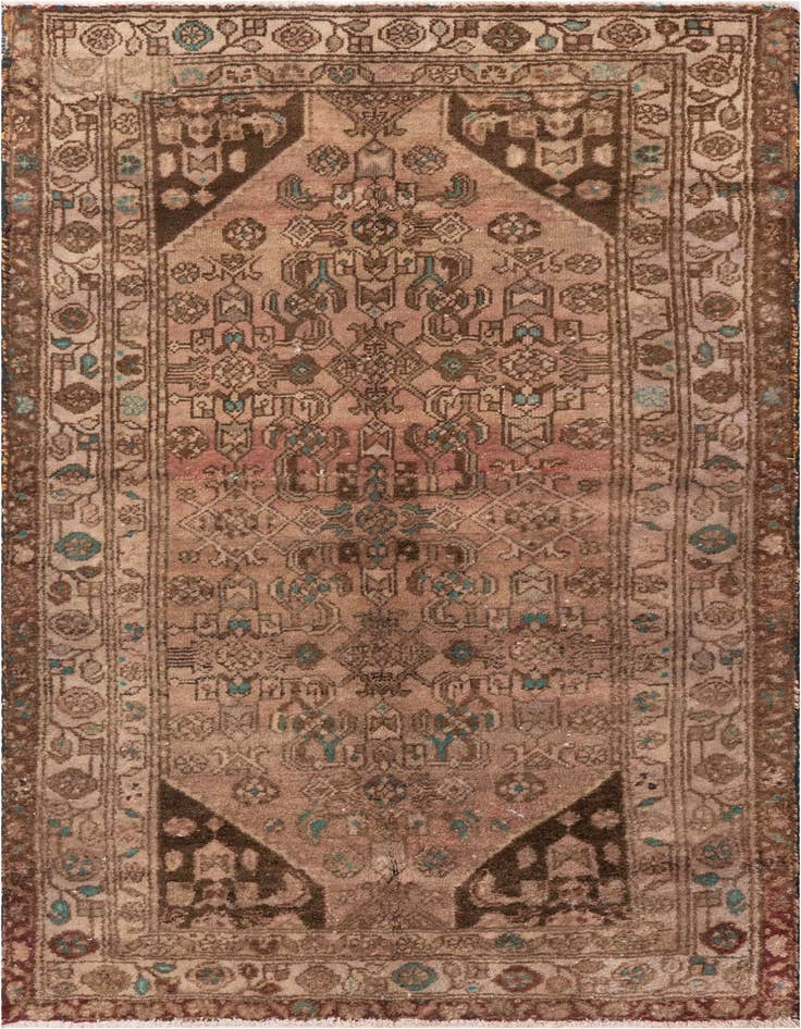 Detail image of 3' 4 x 5' 10 Hand Knotted Ultra Vintage Persian Wool Rug