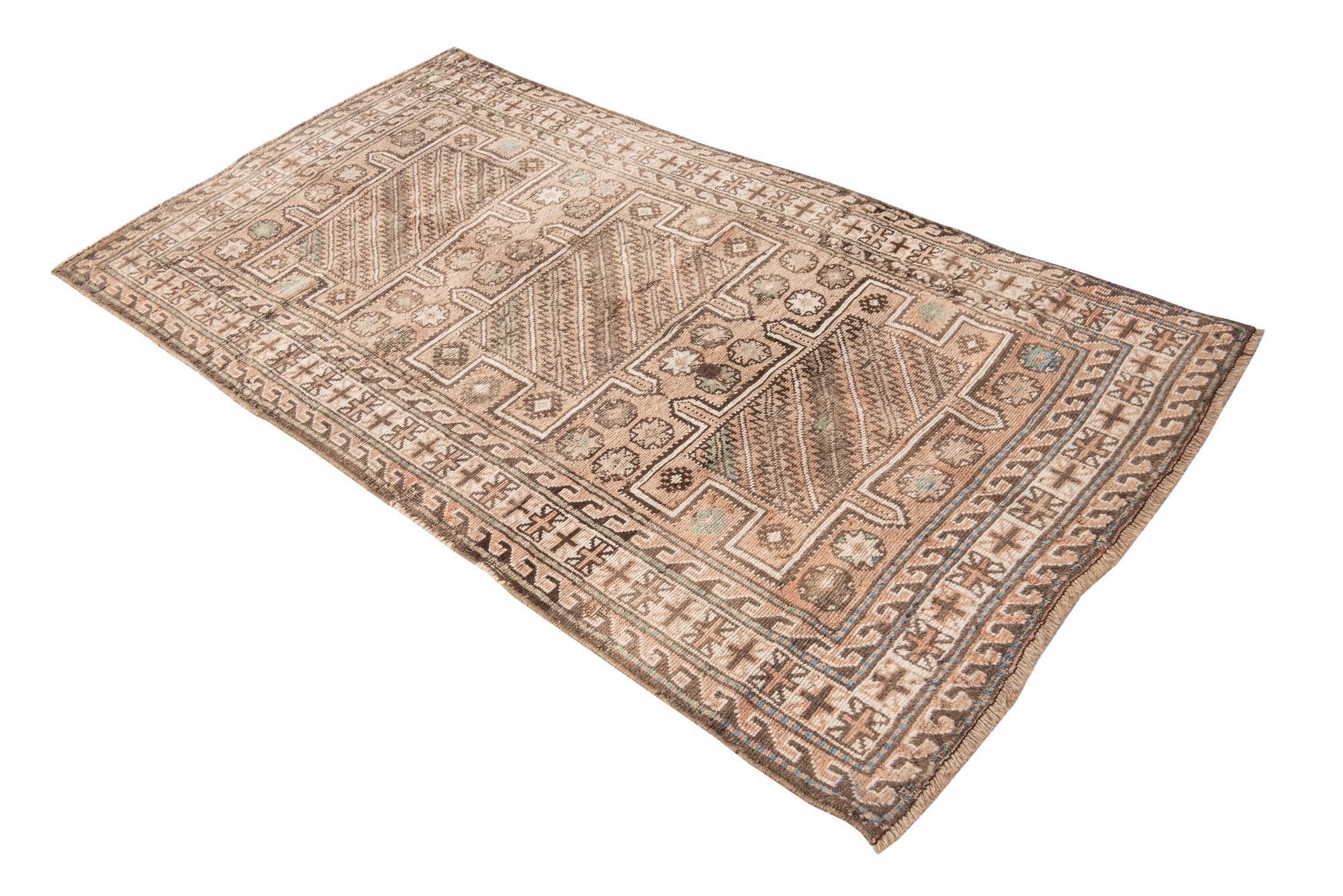 3' 4 x 6' 3 Hand Knotted Ultra Vintage Persian Wool Rug