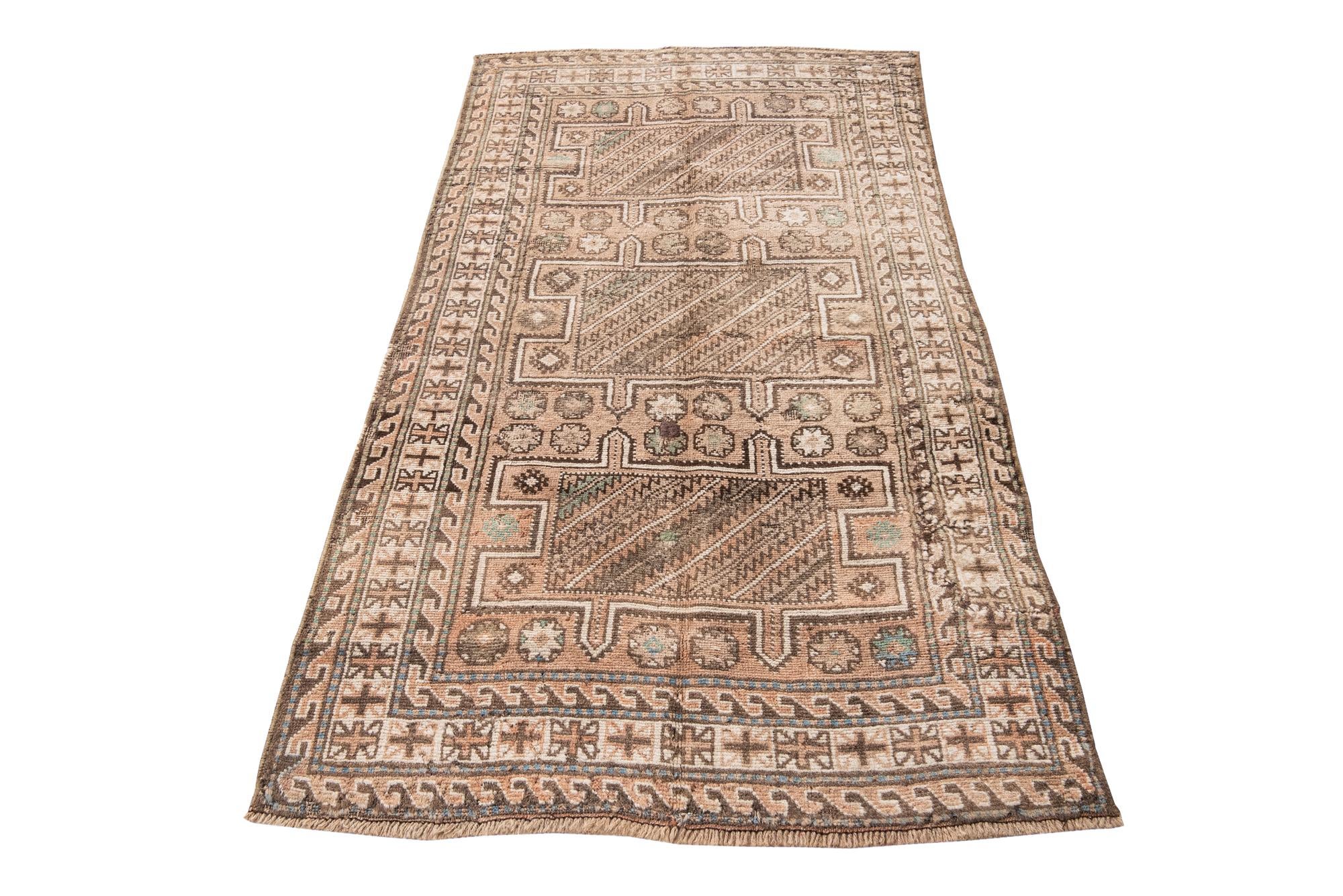 3' 4 x 6' 3 Hand Knotted Ultra Vintage Persian Wool Rug