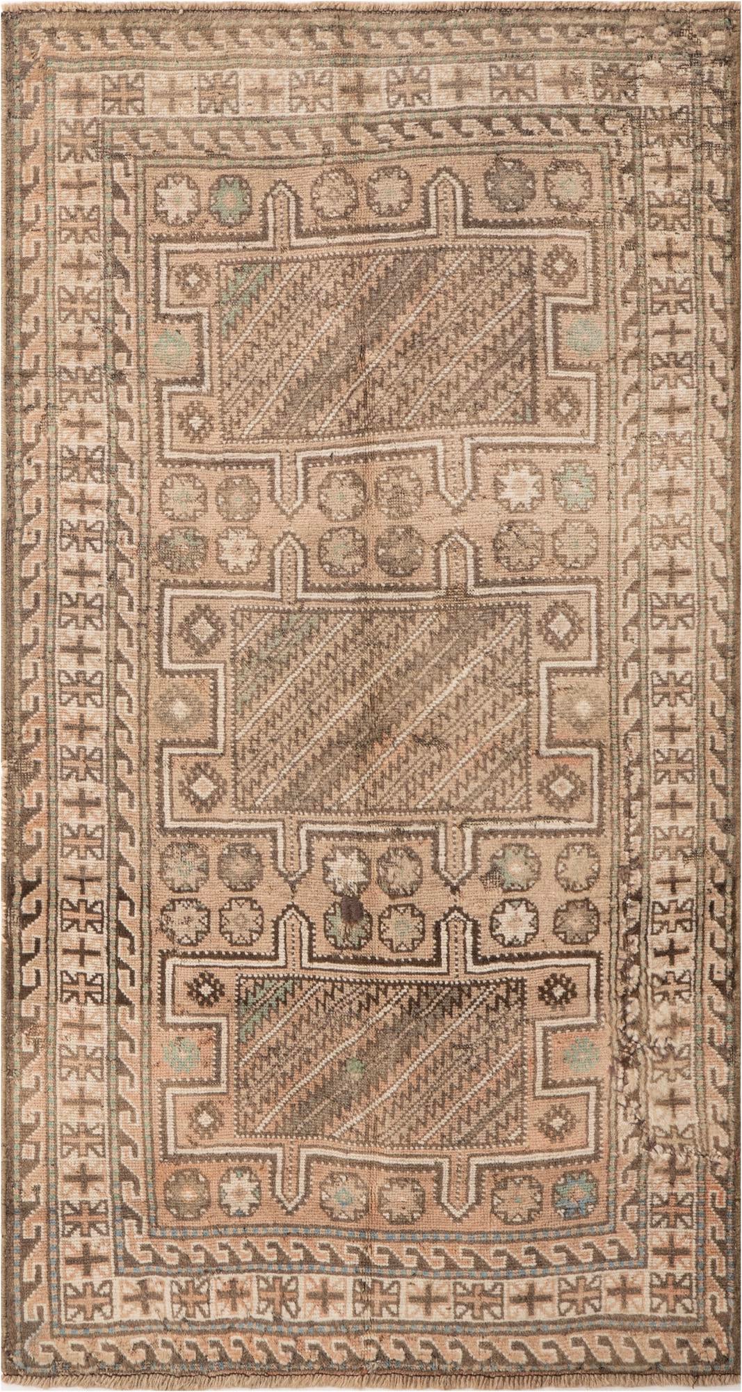 3' 4 x 6' 3 Hand Knotted Ultra Vintage Persian Wool Rug