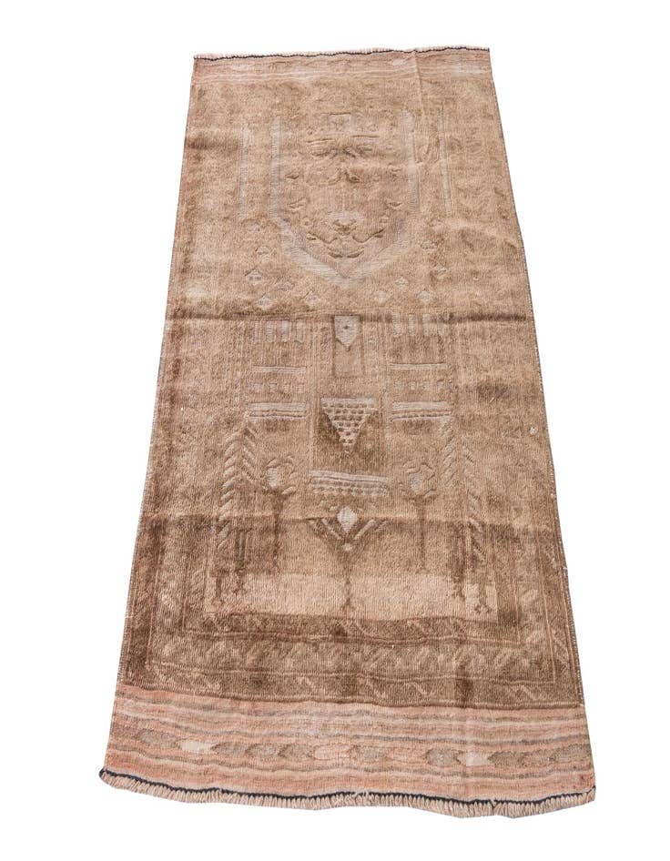 Detail image of 3' 1 x 4' 3  Hand Knotted Ultra Vintage Persian Wool Rug